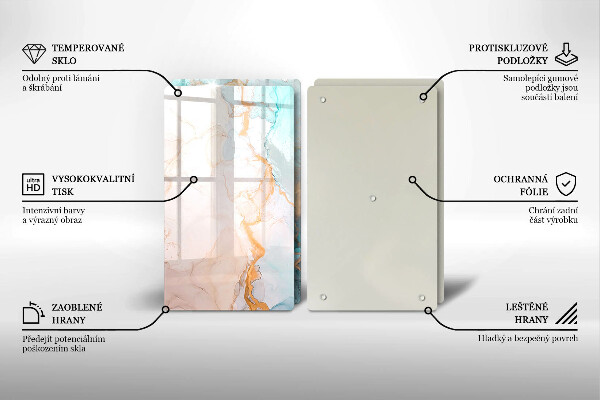 Zaščitna plošča za štedilnik Marmorna abstrakcija