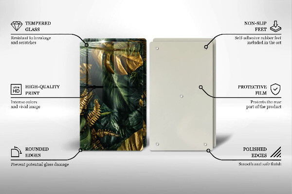 Zaščitna plošča za štedilnik Zlati listi monstere