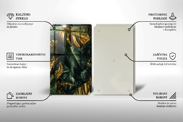 Zaščitna plošča za štedilnik Zlati listi monstere