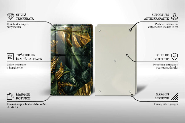 Zaščitna plošča za štedilnik Zlati listi monstere