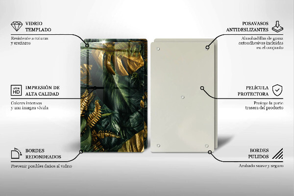 Zaščitna plošča za štedilnik Zlati listi monstere