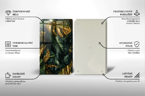 Zaščitna plošča za štedilnik Zlati listi monstere