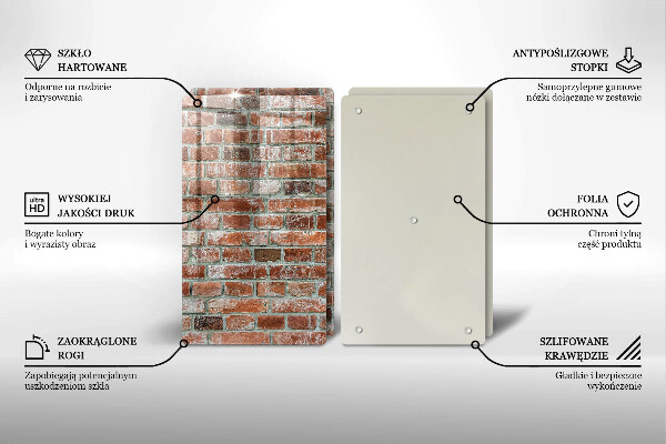 Zaščitna plošča za štedilnik Stara opečna stena