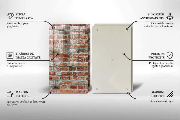 Zaščitna plošča za štedilnik Stara opečna stena