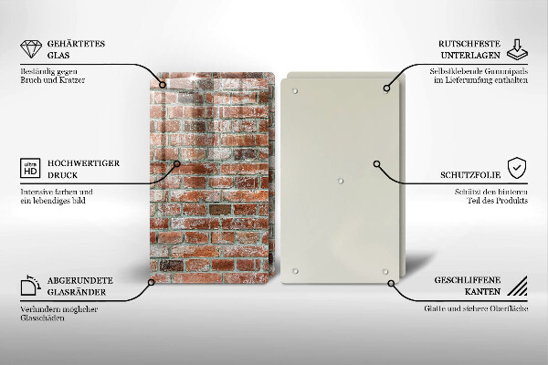 Zaščitna plošča za štedilnik Stara opečna stena