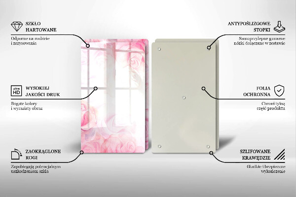 Zaščitna plošča za štedilnik Ozadje z nežnimi vrtnicami