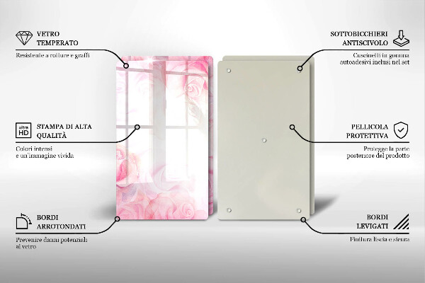 Zaščitna plošča za štedilnik Ozadje z nežnimi vrtnicami