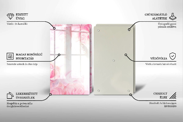 Zaščitna plošča za štedilnik Ozadje z nežnimi vrtnicami