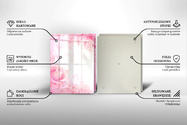 Zaščitna plošča za štedilnik Ozadje z nežnimi vrtnicami