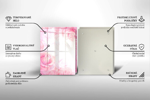 Zaščitna plošča za štedilnik Ozadje z nežnimi vrtnicami