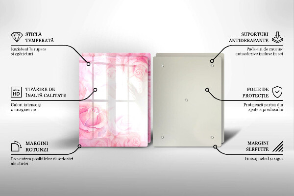 Zaščitna plošča za štedilnik Ozadje z nežnimi vrtnicami