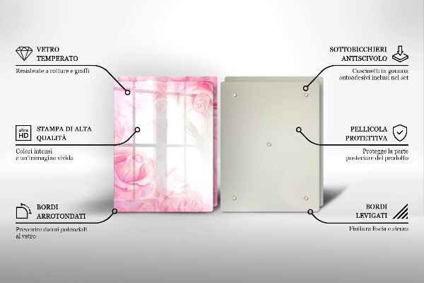 Zaščitna plošča za štedilnik Ozadje z nežnimi vrtnicami