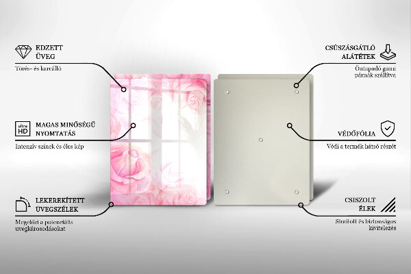 Zaščitna plošča za štedilnik Ozadje z nežnimi vrtnicami