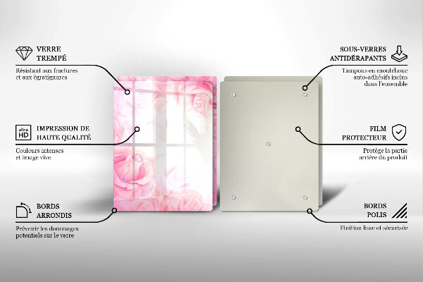 Zaščitna plošča za štedilnik Ozadje z nežnimi vrtnicami