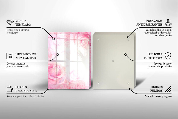 Zaščitna plošča za štedilnik Ozadje z nežnimi vrtnicami
