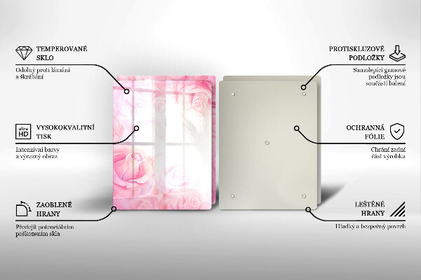 Zaščitna plošča za štedilnik Ozadje z nežnimi vrtnicami