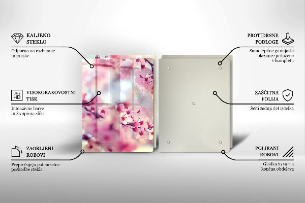 Zaščitna plošča za štedilnik Narava jablanovih cvetov