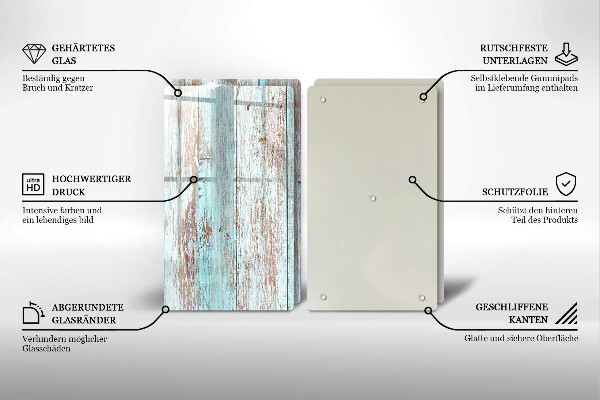 Zaščitna plošča za štedilnik Stare vintage deske