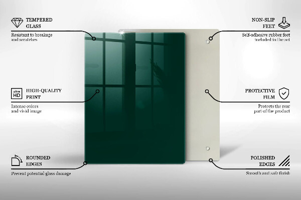 Zaščitna steklena plošča za štedilnik Zelena barva