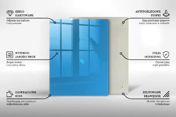 Zaščitna steklena plošča za štedilnik Modra barva