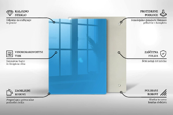 Zaščitna steklena plošča za štedilnik Modra barva