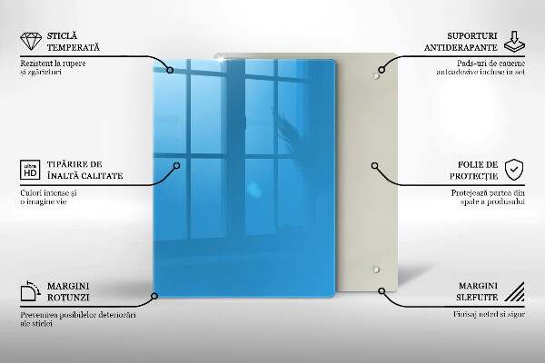 Zaščitna steklena plošča za štedilnik Modra barva