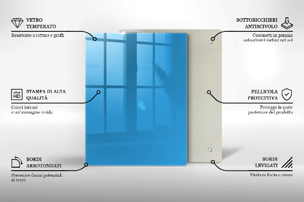 Zaščitna steklena plošča za štedilnik Modra barva