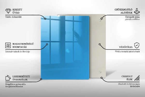 Zaščitna steklena plošča za štedilnik Modra barva