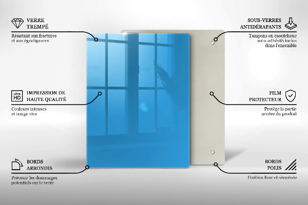 Zaščitna steklena plošča za štedilnik Modra barva