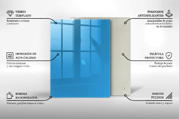 Zaščitna steklena plošča za štedilnik Modra barva