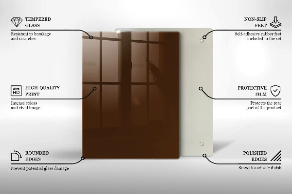 Zaščitna steklena plošča za štedilnik Rjave barve