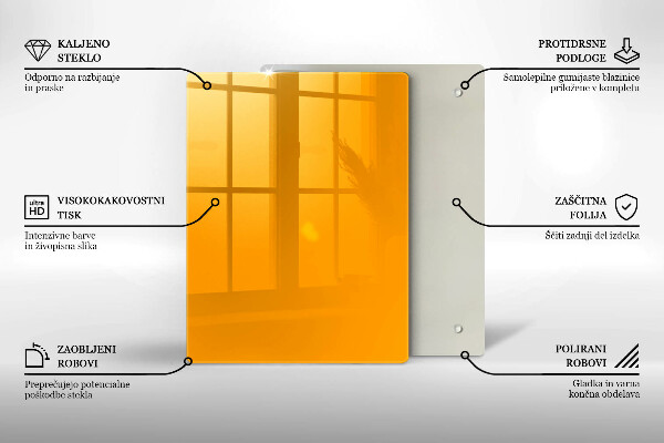 Zaščitna plošča za štedilnik Temno rumene barve