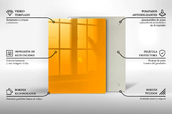 Zaščitna plošča za štedilnik Temno rumene barve