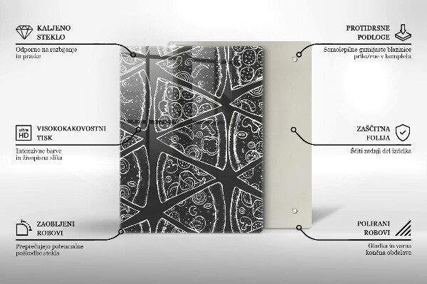 Zaščitna steklena plošča za štedilnik Ilustracija pice
