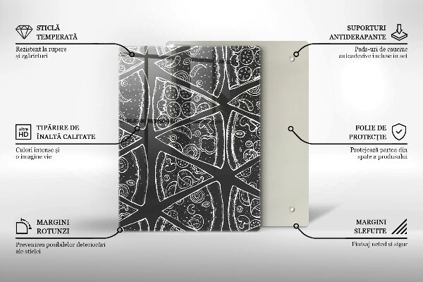 Zaščitna steklena plošča za štedilnik Ilustracija pice