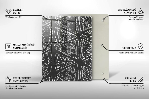 Zaščitna steklena plošča za štedilnik Ilustracija pice