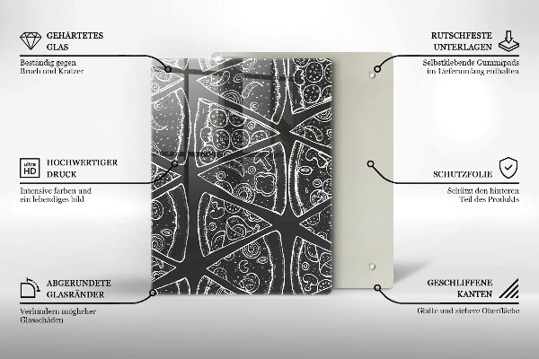 Zaščitna steklena plošča za štedilnik Ilustracija pice