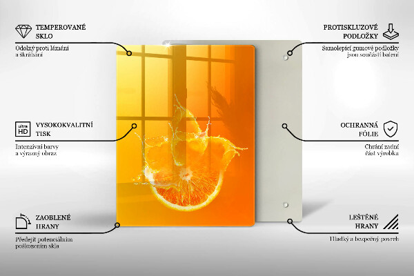 Zaščitna plošča za štedilnik Sočno oranžno sadje