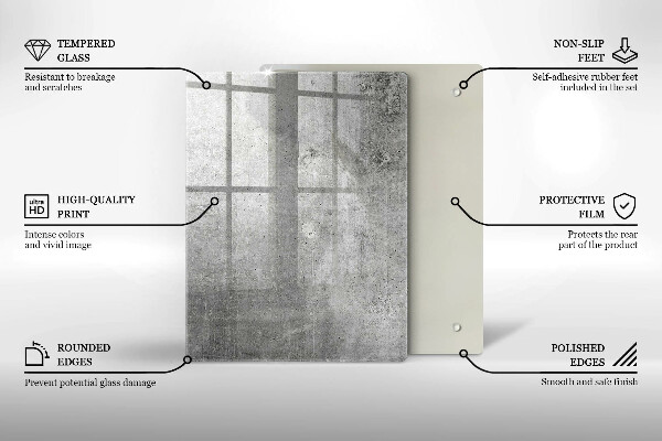 Zaščitna plošča za štedilnik Tekstura betona