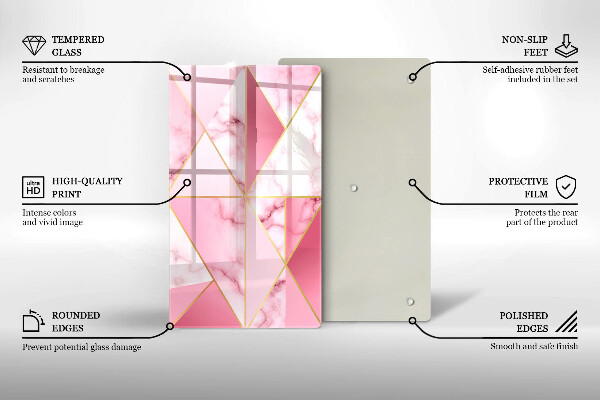 Zaščitna plošča za štedilnik Geometrijski marmor