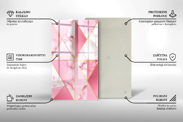Zaščitna plošča za štedilnik Geometrijski marmor
