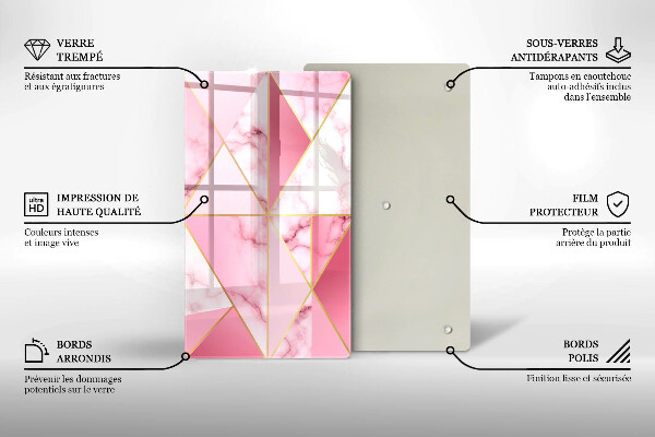 Zaščitna plošča za štedilnik Geometrijski marmor