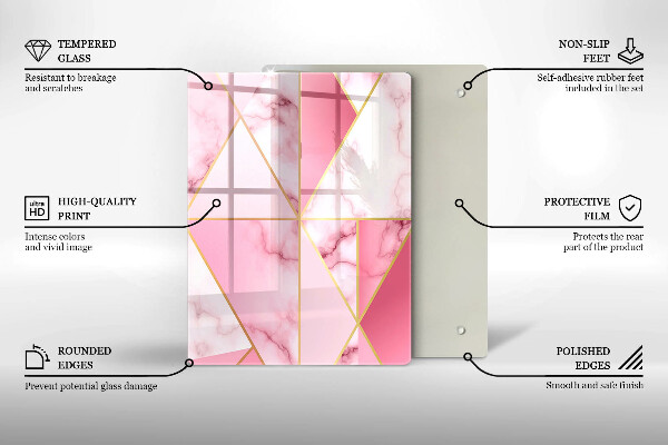 Zaščitna plošča za štedilnik Geometrijski marmor