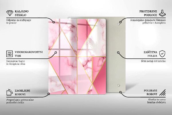 Zaščitna plošča za štedilnik Geometrijski marmor