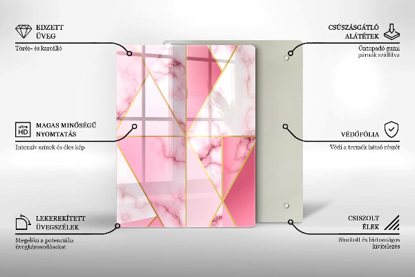 Zaščitna plošča za štedilnik Geometrijski marmor