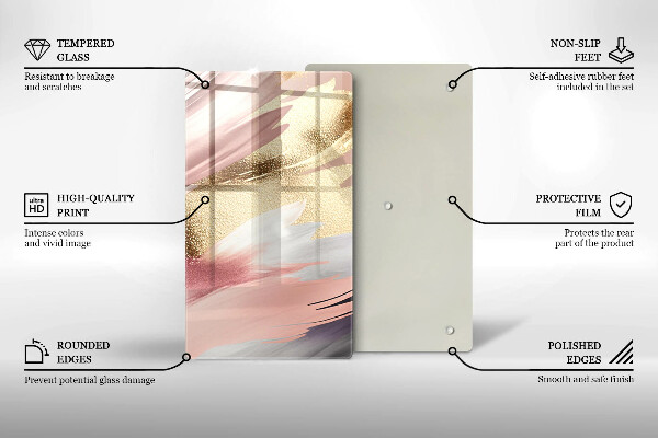 Zaščitna steklena plošča za štedilnik Pastelni madeži