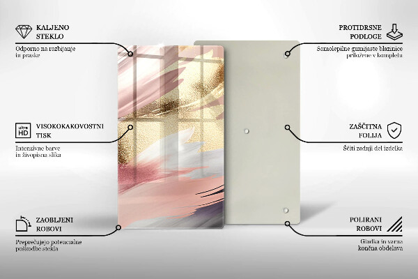 Zaščitna steklena plošča za štedilnik Pastelni madeži