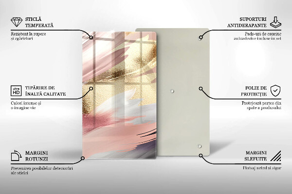 Zaščitna steklena plošča za štedilnik Pastelni madeži