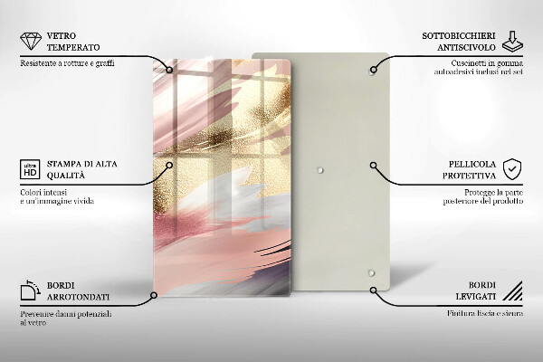 Zaščitna steklena plošča za štedilnik Pastelni madeži