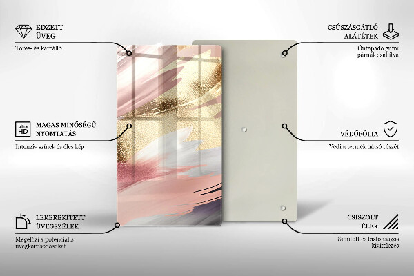 Zaščitna steklena plošča za štedilnik Pastelni madeži